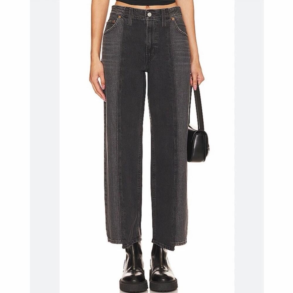 Levi’s Baggy Dad Jeans W25 L26 Black Recrafted High Rise Wide Leg Women’s